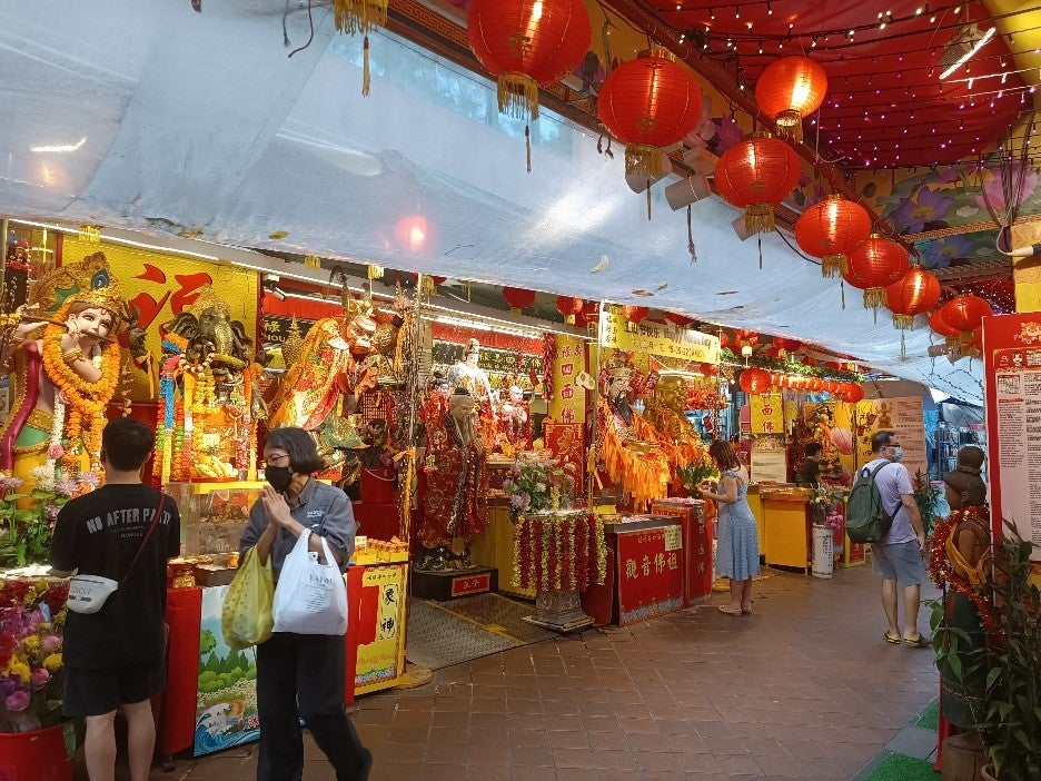 Picture: Quasi-temples and shrines along the pedestrian walkway